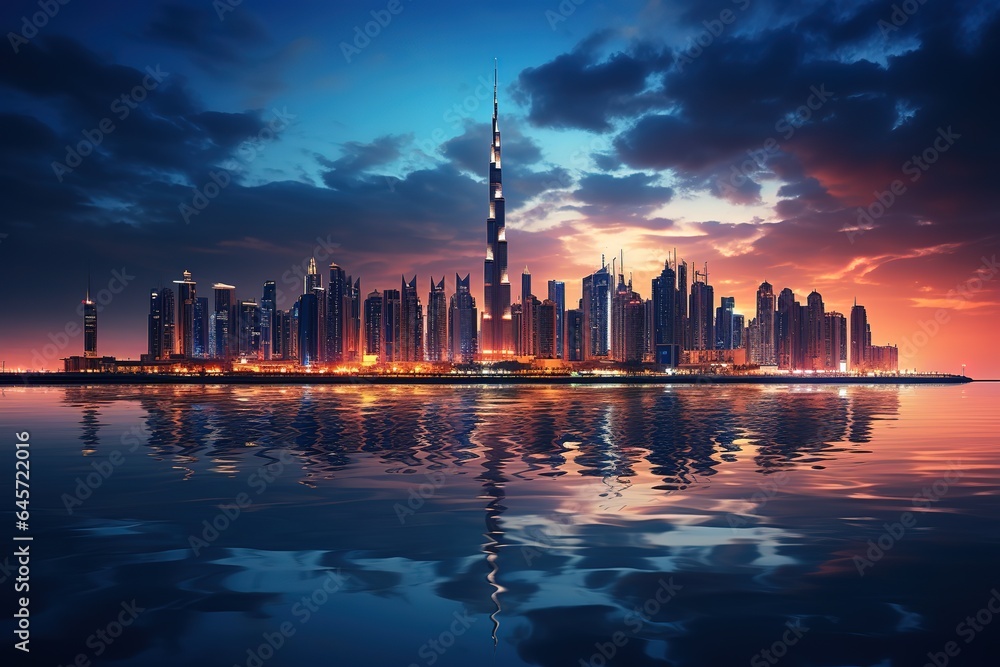 Fototapeta premium DUBAI, UAE - OKTOBER 10: Modern buildings in Dubai Marina, Dubai