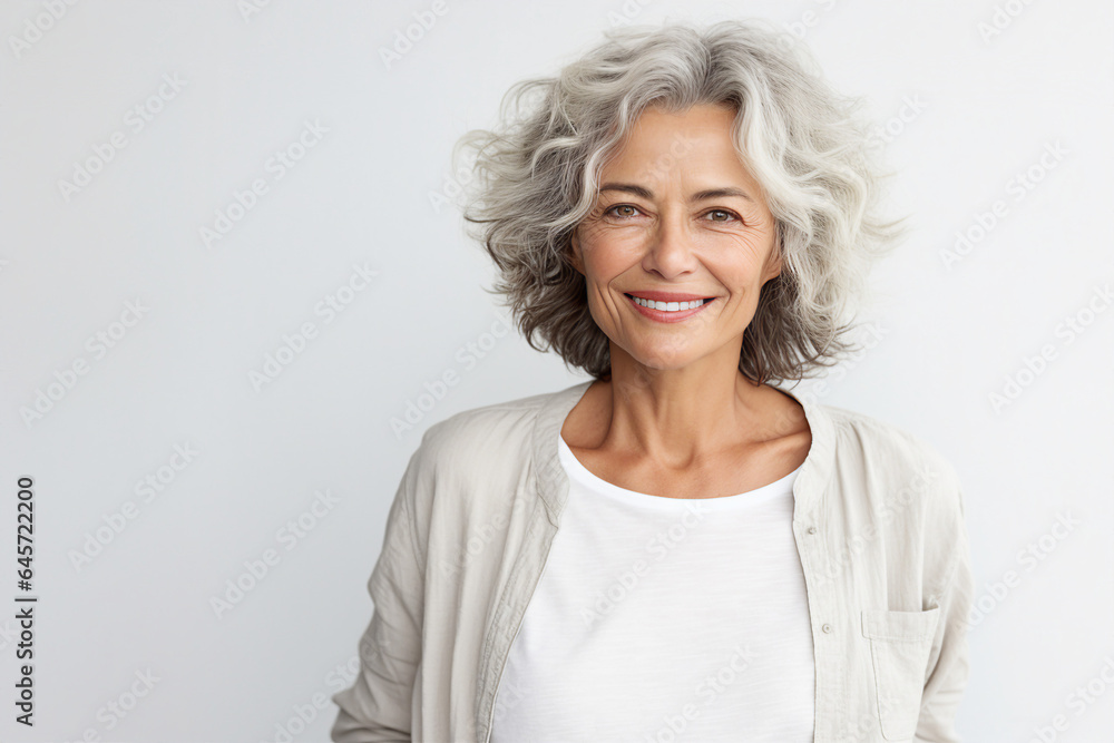 Aged attractive woman portrait made with Generative AI technology Aged attractive woman portrait made with Generative AI technology