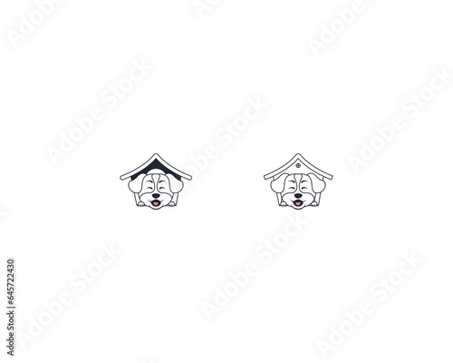 Dog and cat logo design template vector, line of pet logo design suitable for pet shop, store, cafe, business, hotel, veterinary clinic, Domestic animal vector illustration logotype, sign, symbol.