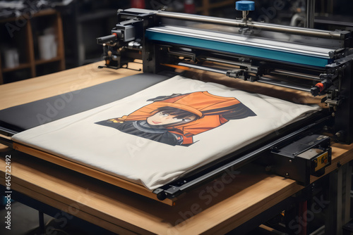 Tshirt screen printing machine DTF screen printing machine produces tshirts with cartoon character