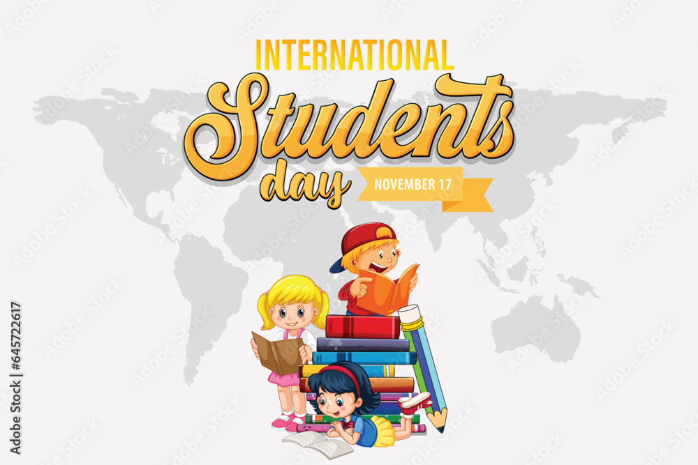 Fototapeta premium Free vector flat international students day concept