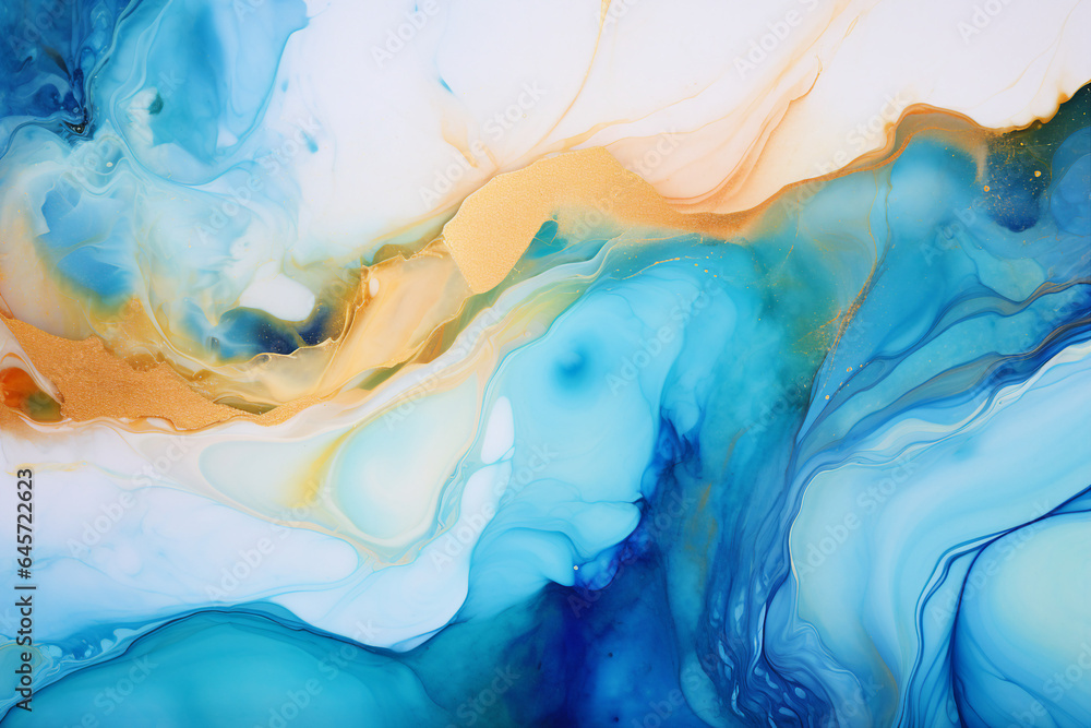 Abstract marbled acrylic paint ink painted waves texture background banner Generative AI Abstract marbled acrylic paint ink painted waves texture background banner Generative AI