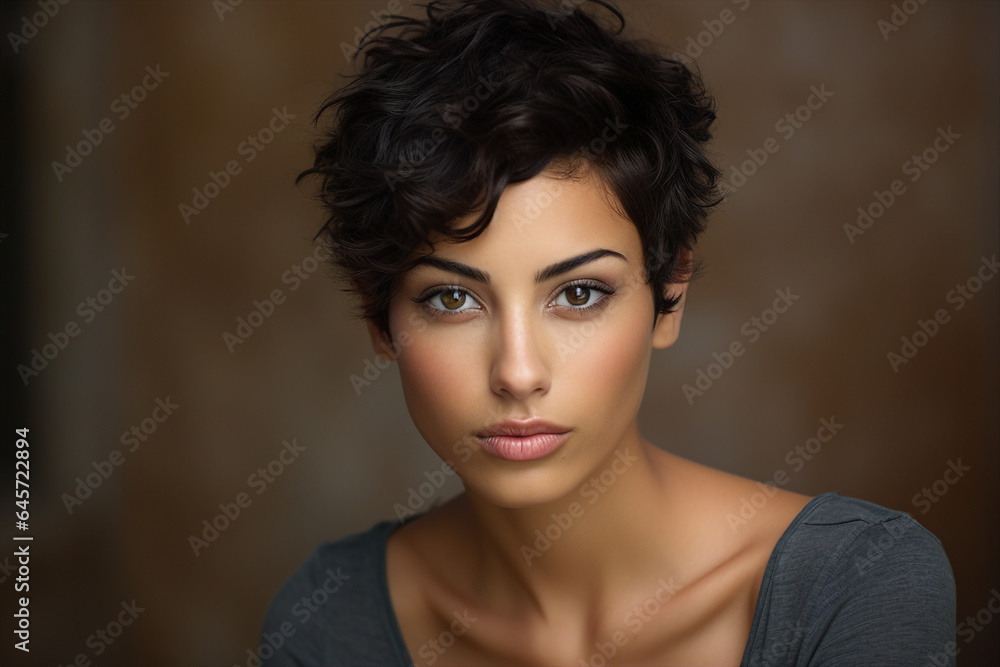 Generative AI portrait of fashion model advertising blond brunette hair paint polish coloring hairstyle Generative AI portrait of fashion model advertising blond brunette hair paint polish coloring hairstyle