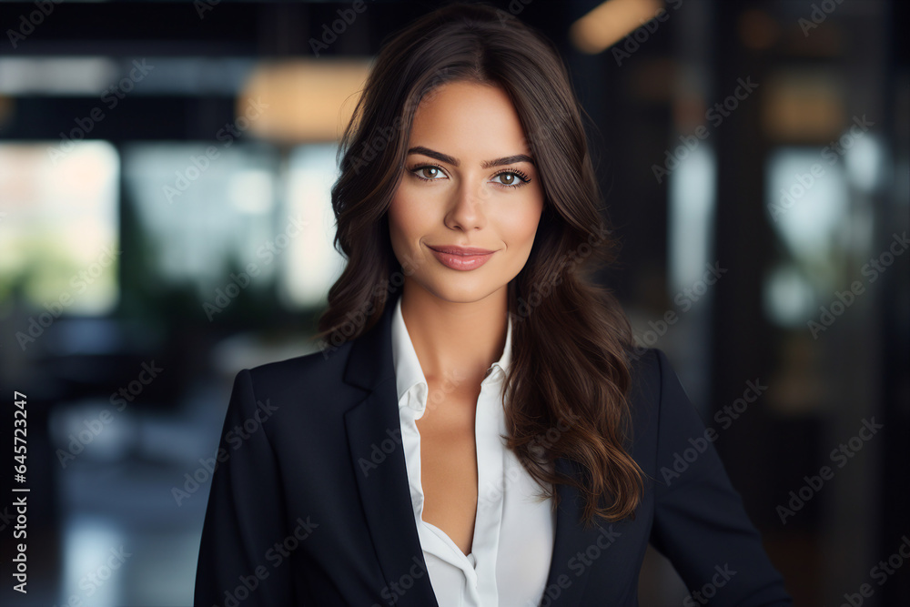 Generative AI picture portrait of amazing gorgeous office worker young woman Generative AI picture portrait of amazing gorgeous office worker young woman
