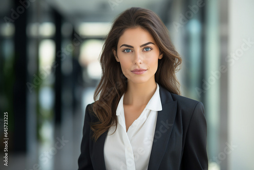 Generative AI picture portrait of amazing gorgeous office worker young woman