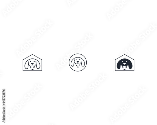 Dog and cat logo design template vector, line of pet logo design suitable for pet shop, store, cafe, business, hotel, veterinary clinic, Domestic animals vector illustration logotype, sign and symbol.