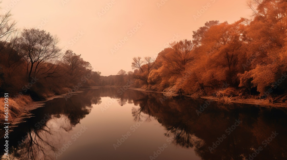 sunset over lake