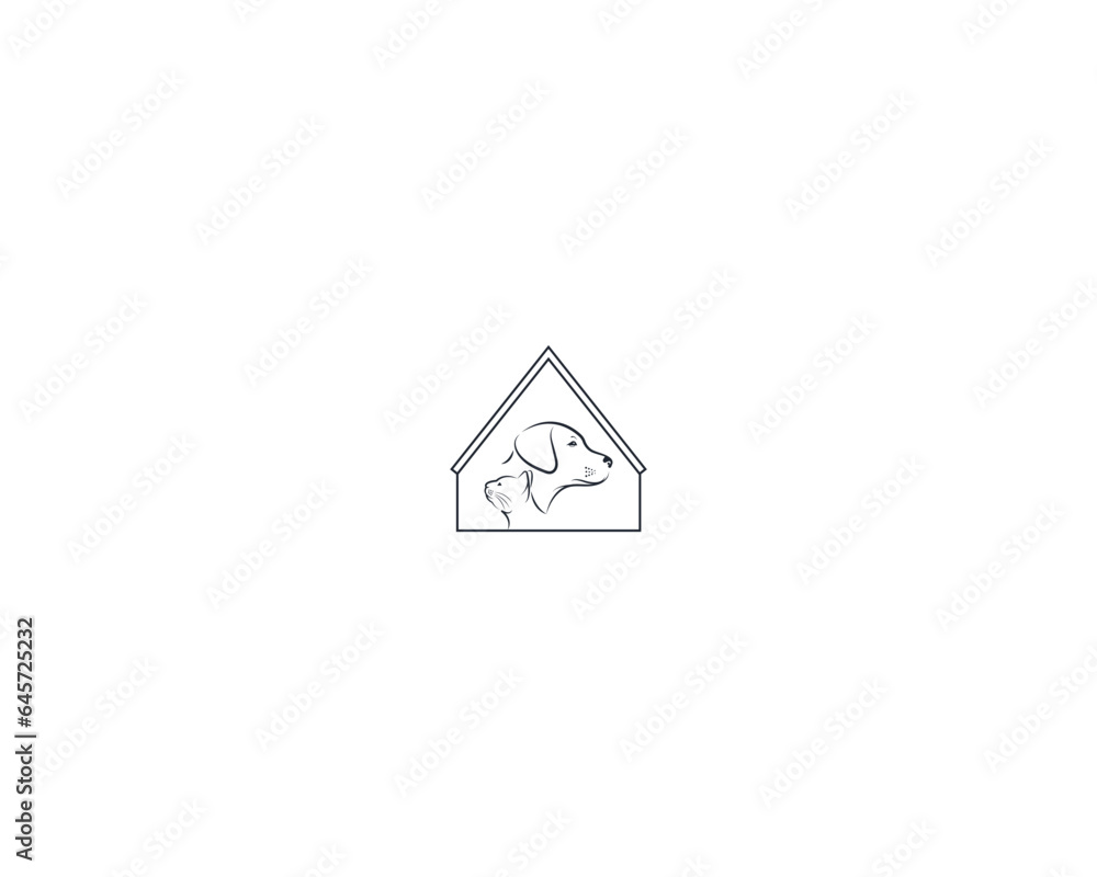 Dog and cat logo design template vector, line of pet logo design suitable for pet shop, store, caffe, business, hotel, veterinary clinic, Domestic animal vector illustration logotype, sign, symbol. Dog and cat logo design template vector, line of pet logo design suitable for pet shop, store, caffe, business, hotel, veterinary clinic, Domestic animal vector illustration logotype, sign, symbol.