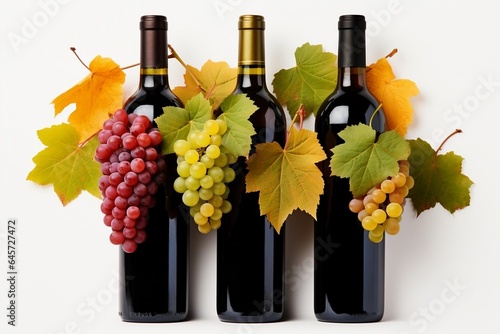 red wine and grapes photo