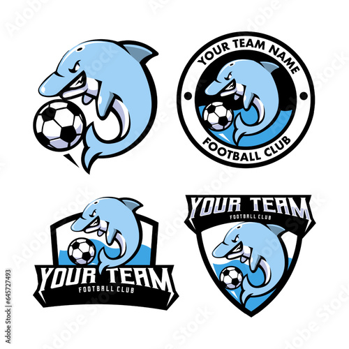 Dolphin soccer sport logo
