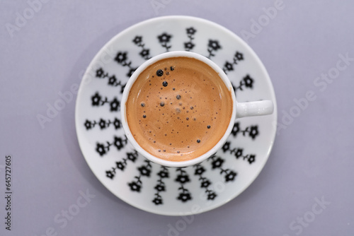 Fotografie Macchiato Coffee with Espresso and Steamed Milk