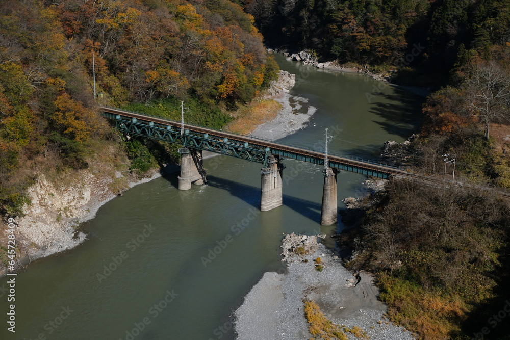 Fototapeta premium 天竜峡_JR_鉄道