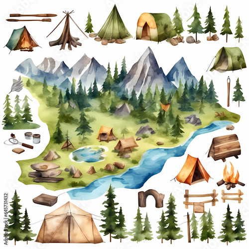 Camp at the foot of the mountain