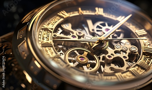 luxury watch whose inner mechanism is visible, ai generative