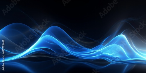 Abstract Blue Wave Wallpaper in a Contemporary Precisionist Style