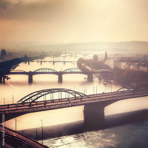 Bridges on Danube River in Vienna