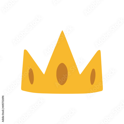 vector illustration. children's crown for the princess. simple queen crown flat web icon. gold
