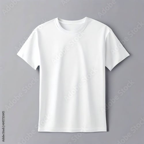 White Tshirt Mockup Isolated On Grey Background