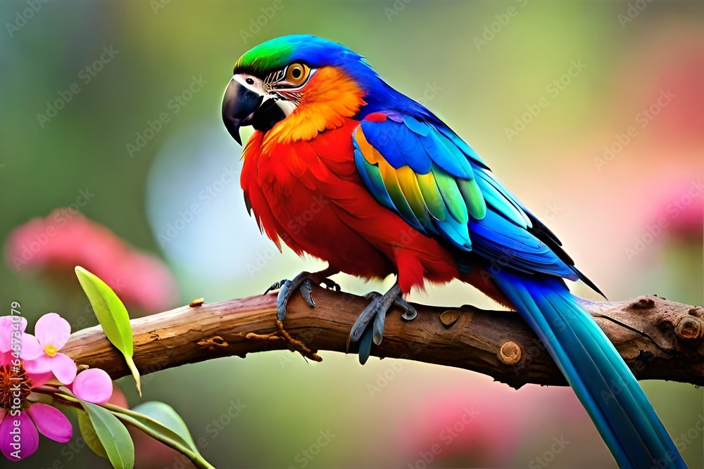 Colorful Birds: Birds with vibrant and striking plumage, like peacocks and parrots.