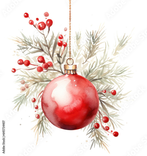 Christmas illustration with red ball