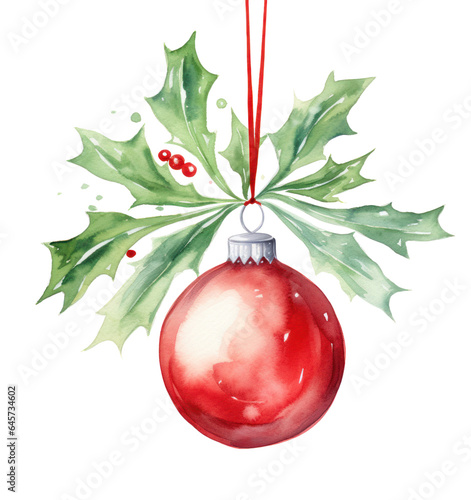 Christmas illustration with red ball