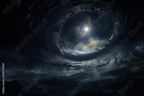 The Black Hole and the Big Bang Conveyed as a Dream in Serene Atmospheric Perspective