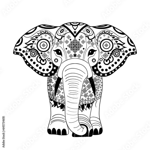 Thai elephant Authentic Thai Fabric Patterns  Oriental ethnic seamless pattern traditional background Design for carpet  wallpaper  clothing  wrapping  batik  fabric  embroidery style  line art