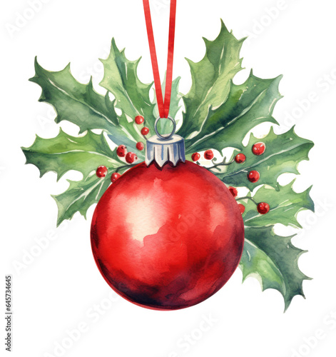 Christmas illustration with red ball