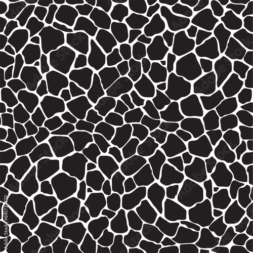 Seamless pattern with organic abstract motifs in black and white. Vector illustration.