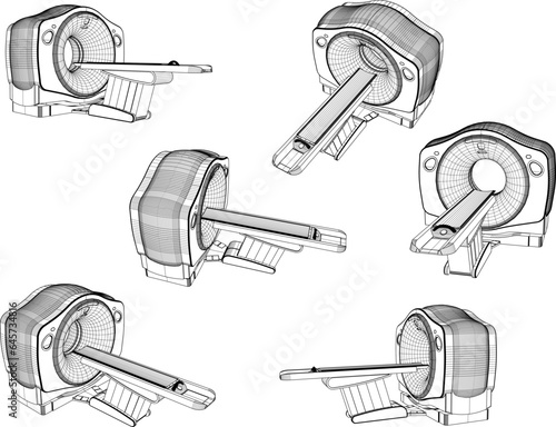 Sketch vector illustration design of hospital health ct scan medical tool