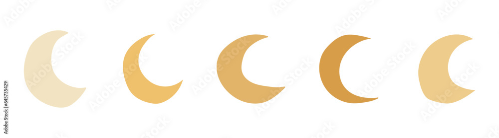 crescent moon irregular hand drawing doodle boho aesthetic color crescent moon irregular hand drawing doodle boho aesthetic color