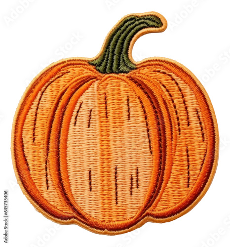 Pumpkin embroidery patch isolated. photo