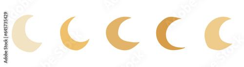 crescent moon irregular hand drawing doodle boho aesthetic color