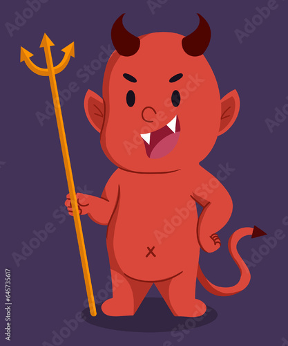 Flat vector illustration devil character