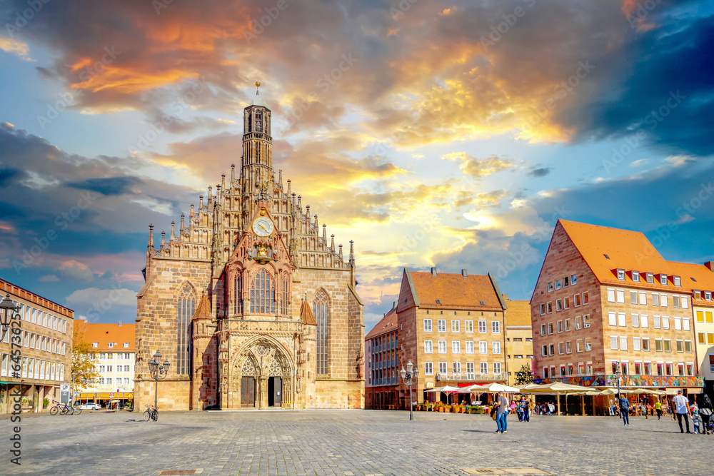 Obraz premium Hauptmarkt, Nürnberg, Bayern, Deutschland 