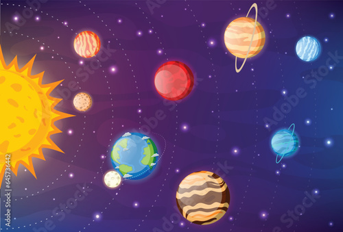 Photo solar system planets cartoon