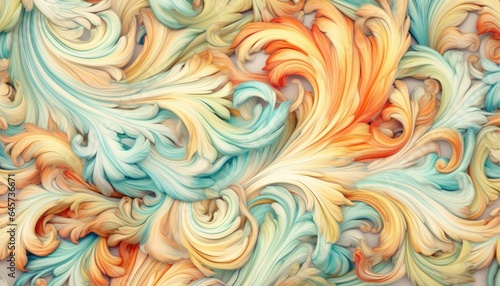 Modern abstract floral pattern background. Illustration. Generative AI