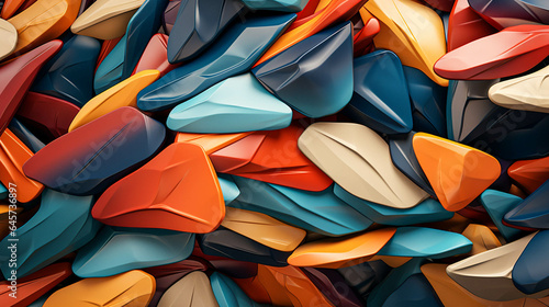 Colorful Stones with Polygon Textures. Abstract Geometry Pattern. Generative AI