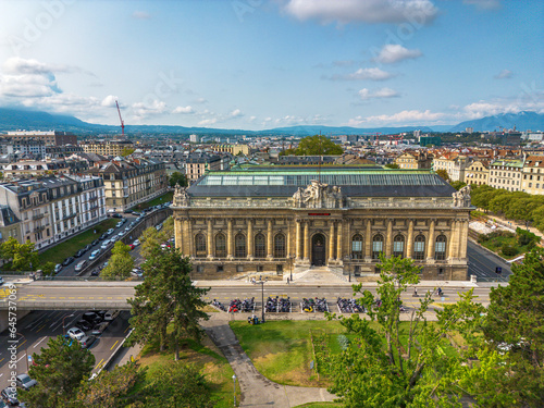 Exterior view of the The Musée d'Art et d'Histoire - Museum of Art and History in Geneva. It is a huge museum of over 1 million exposition pieces