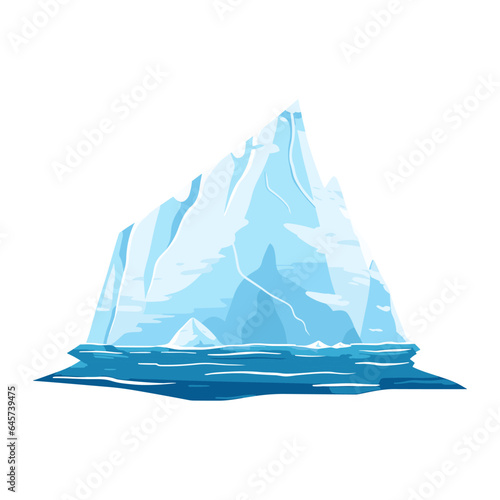 Iceberg. Iceberg underwater view. Isolated on white background. Vector illustration EPS10