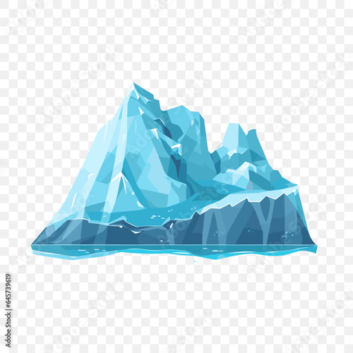 Iceberg. Iceberg underwater view. Isolated on white background. Vector illustration EPS10