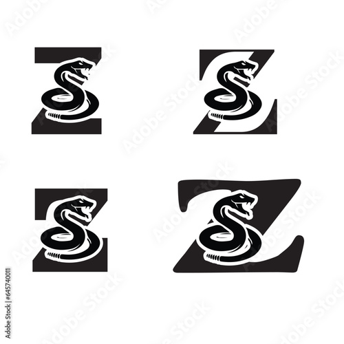 Initials Logo Design Alphabet Letter Z  Snake Logo Design Concept 