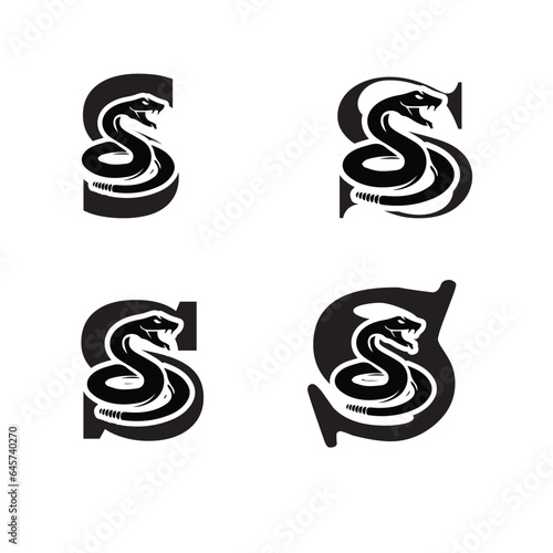 Initials Logo Design Alphabet Letter S  Snake Logo Design Concept 