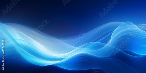 Abstract Blue Wave Wallpaper in a Contemporary Precisionist Style