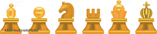 golden chess on transparent background