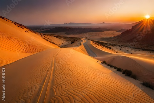 sunrise in the desert Generated Ai
