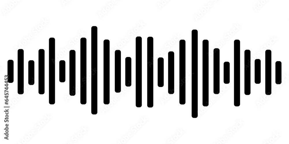 Audio technology, music sound waves icon illustration Audio technology, music sound waves icon illustration