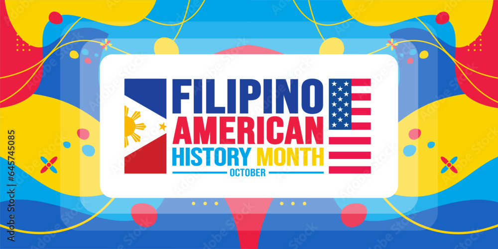 October is Filipino American History Month background template. Holiday ...