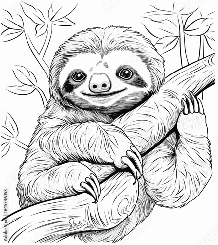 Finding peace and tranquility in the company of this slotty on a serene tree branch 