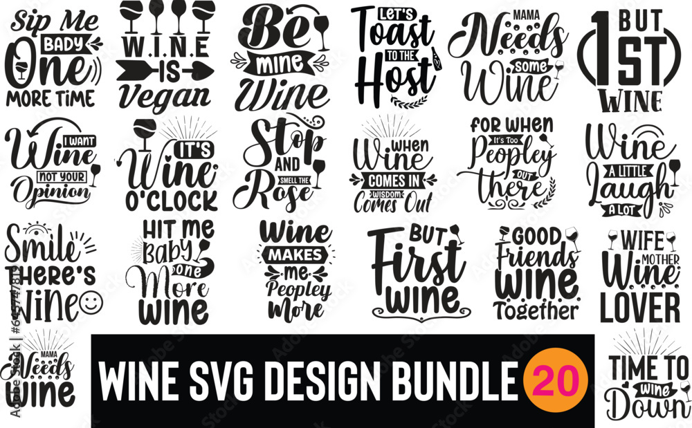Wine Svg Design Bundle
